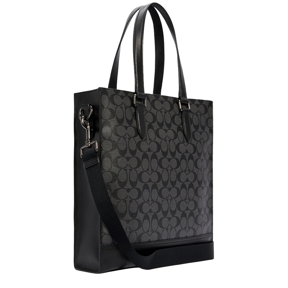 Coach Graham Structured Tote Bag in Signature Canvas in Charcoal/ Black C3232 - Picture 3 of 13